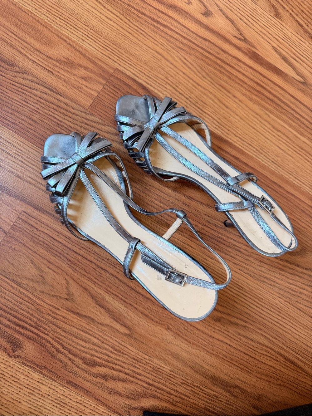 Kate Spade Metallic Silver Strappy Women's Sandals Size 9 Made in Italy